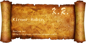 Kirner Robin névjegykártya
